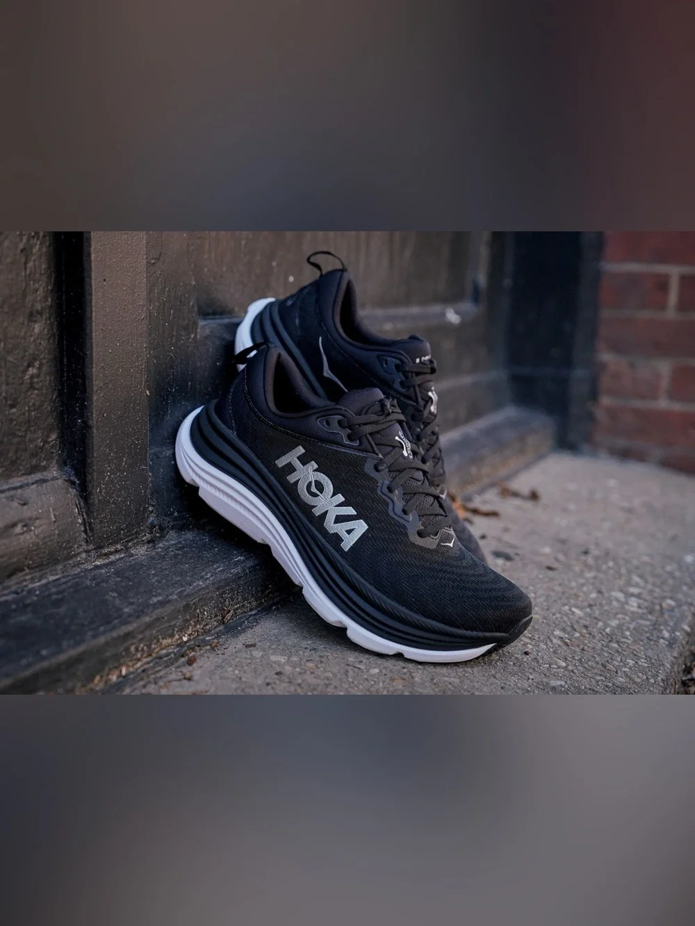 Hoka Gaviota 5 Black & White Running Shoes Athletic Sneakers Size 9.5